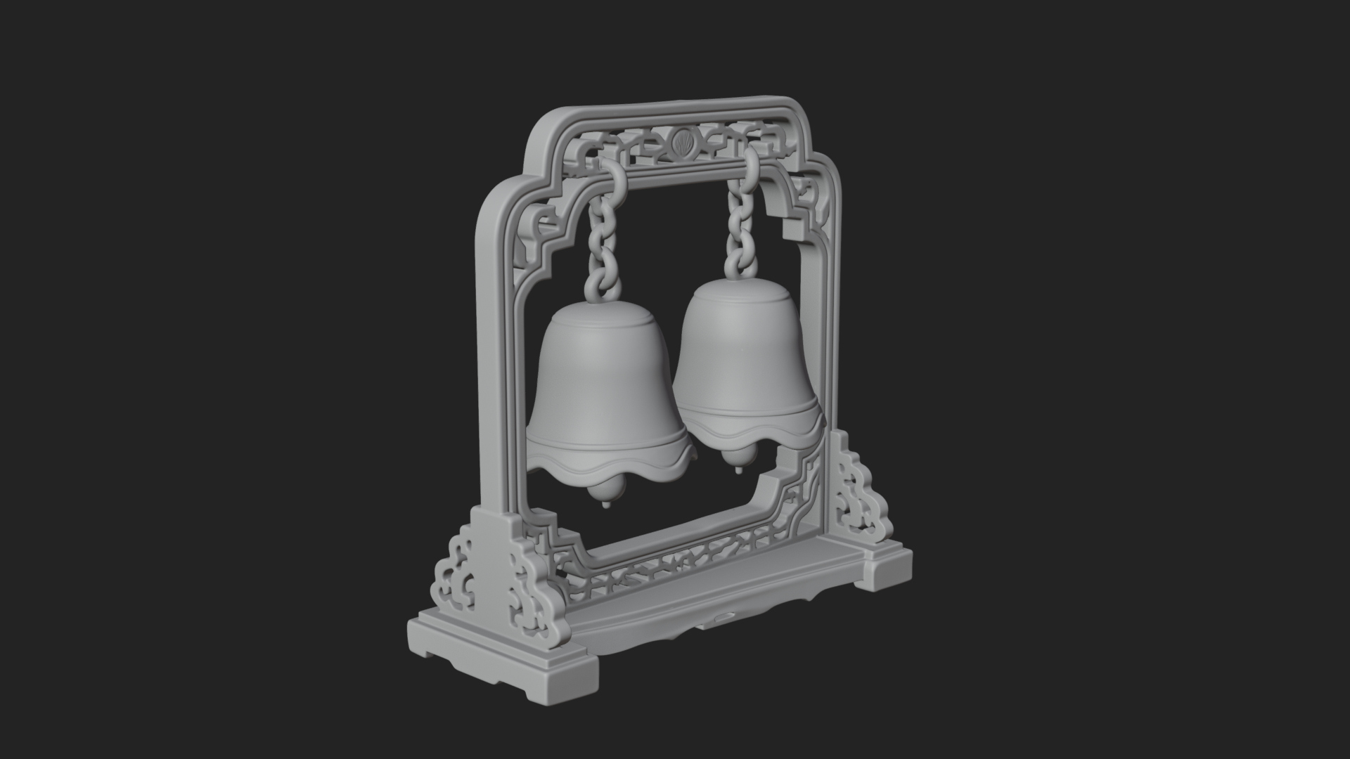 Carved Hanging Bell Ornament Design 6 3D Print Model 3D Model