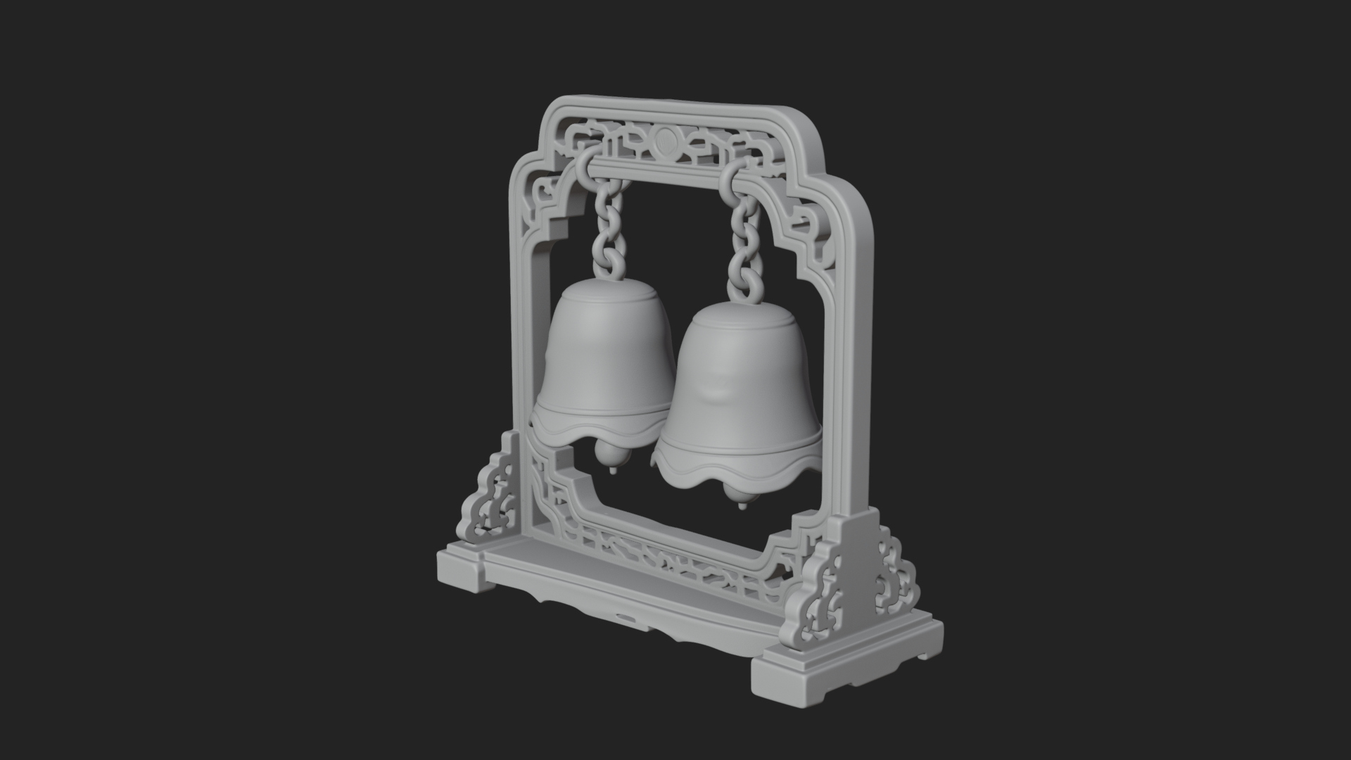 Carved Hanging Bell Ornament Design 6 3D Print Model 3D Model