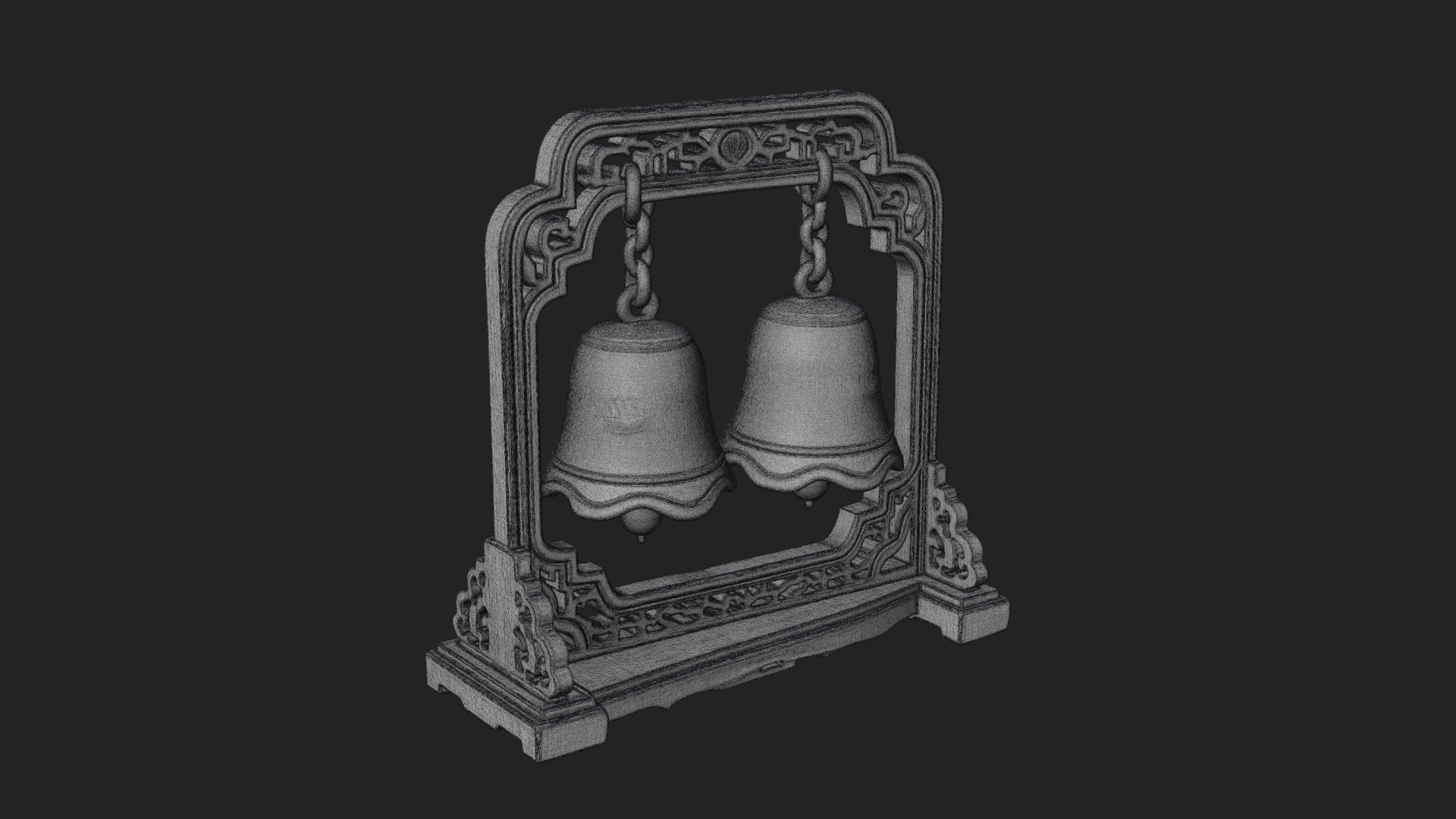 Carved Hanging Bell Ornament Design 6 3D Print Model 3D Model