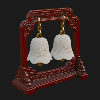 Carved Hanging Bell Ornament Design 6 3D Print Model