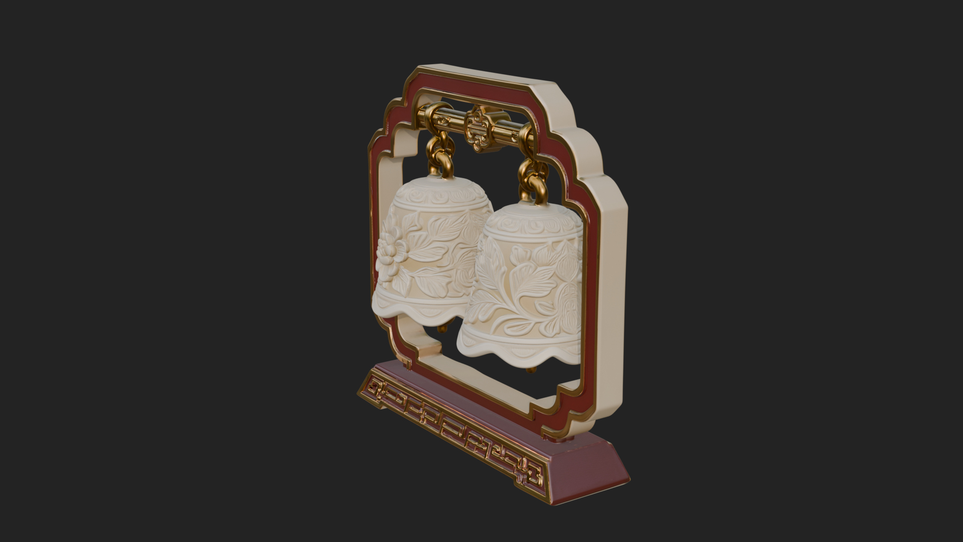 Carved Hanging Bell Ornament Design 7 3D Print Model 3D Model