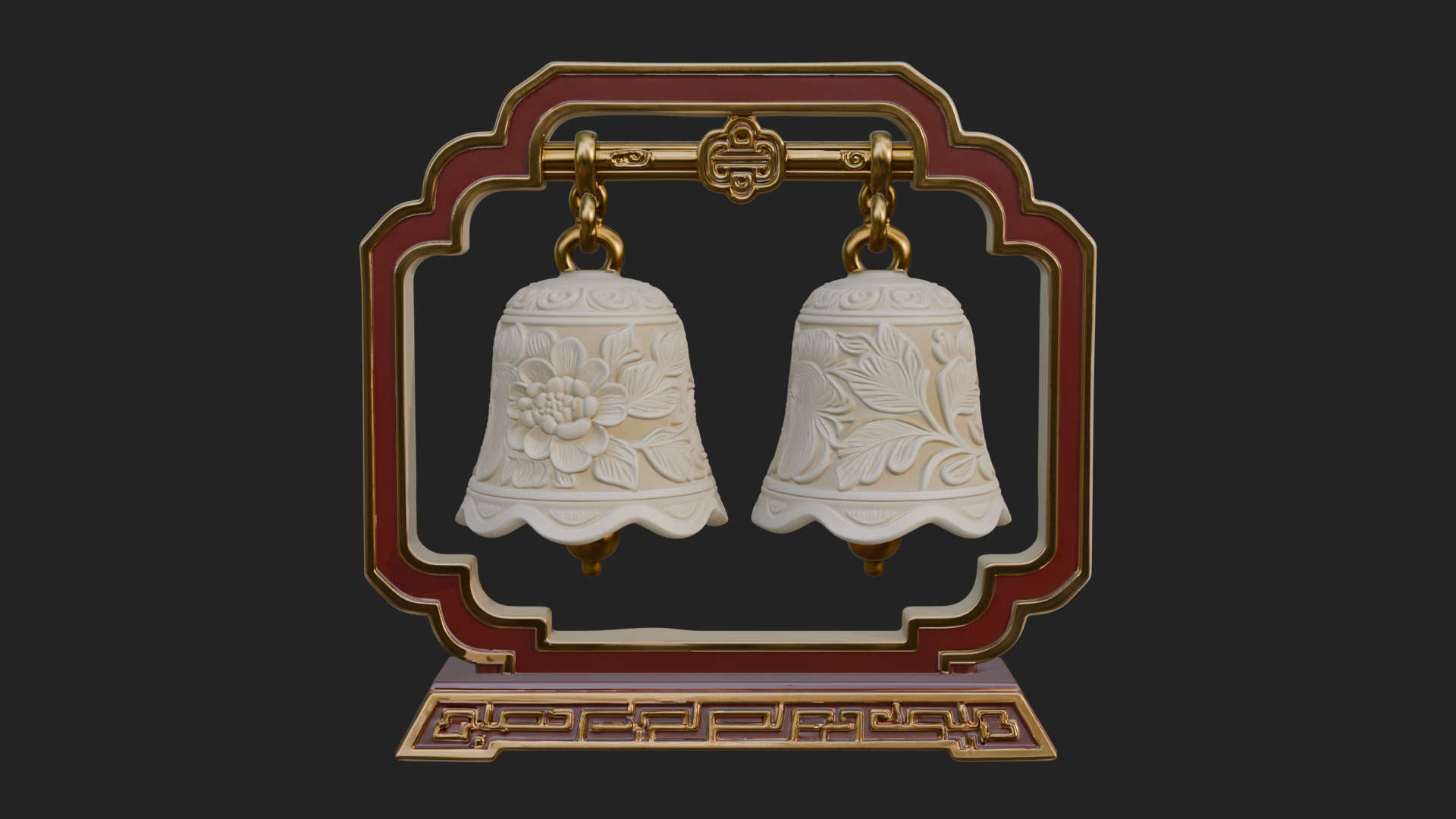 Carved Hanging Bell Ornament Design 7 3D Print Model 3D Model