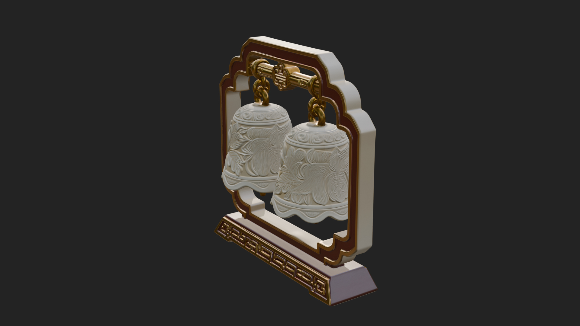 Carved Hanging Bell Ornament Design 7 3D Print Model 3D Model