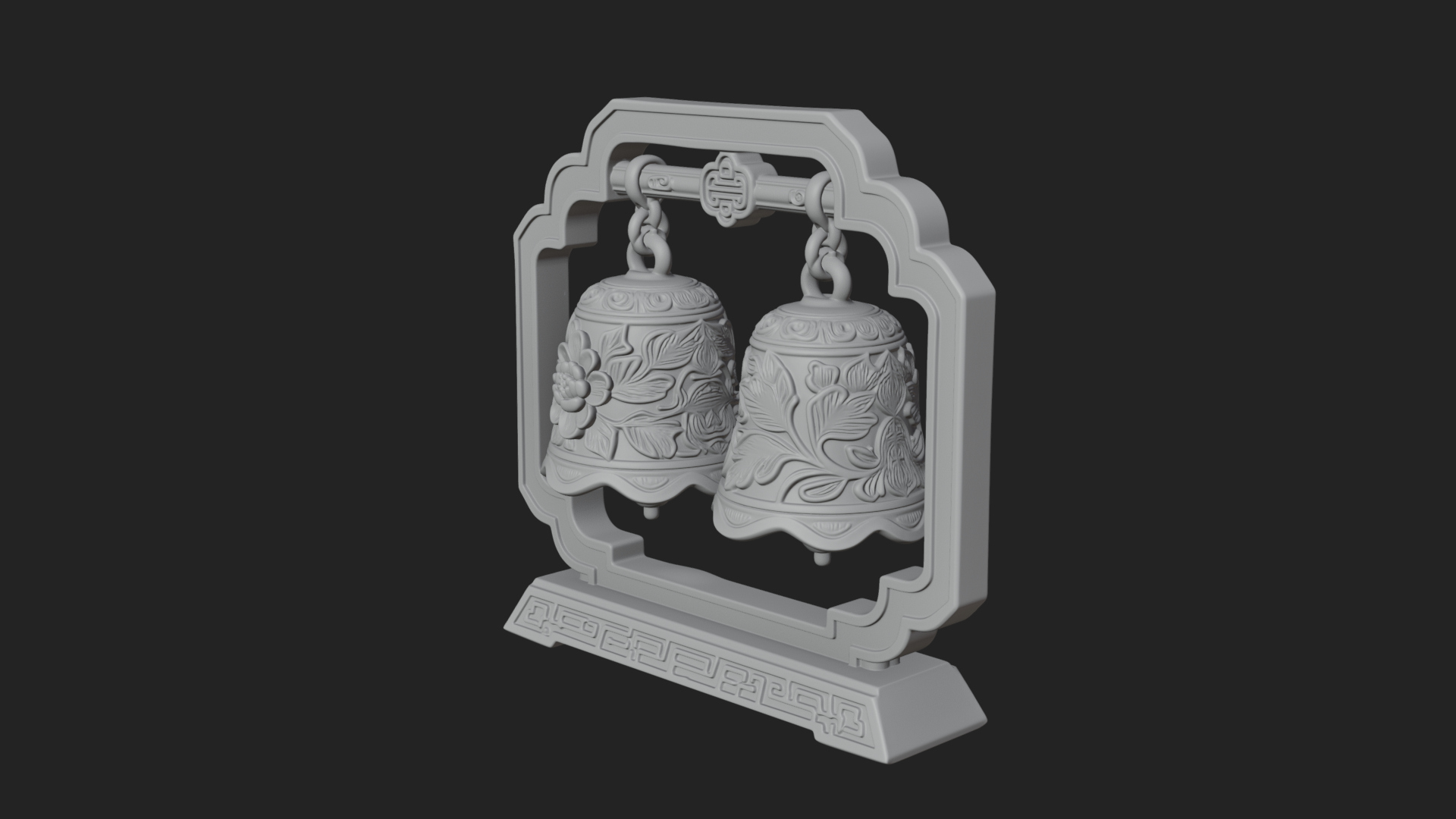 Carved Hanging Bell Ornament Design 7 3D Print Model 3D Model