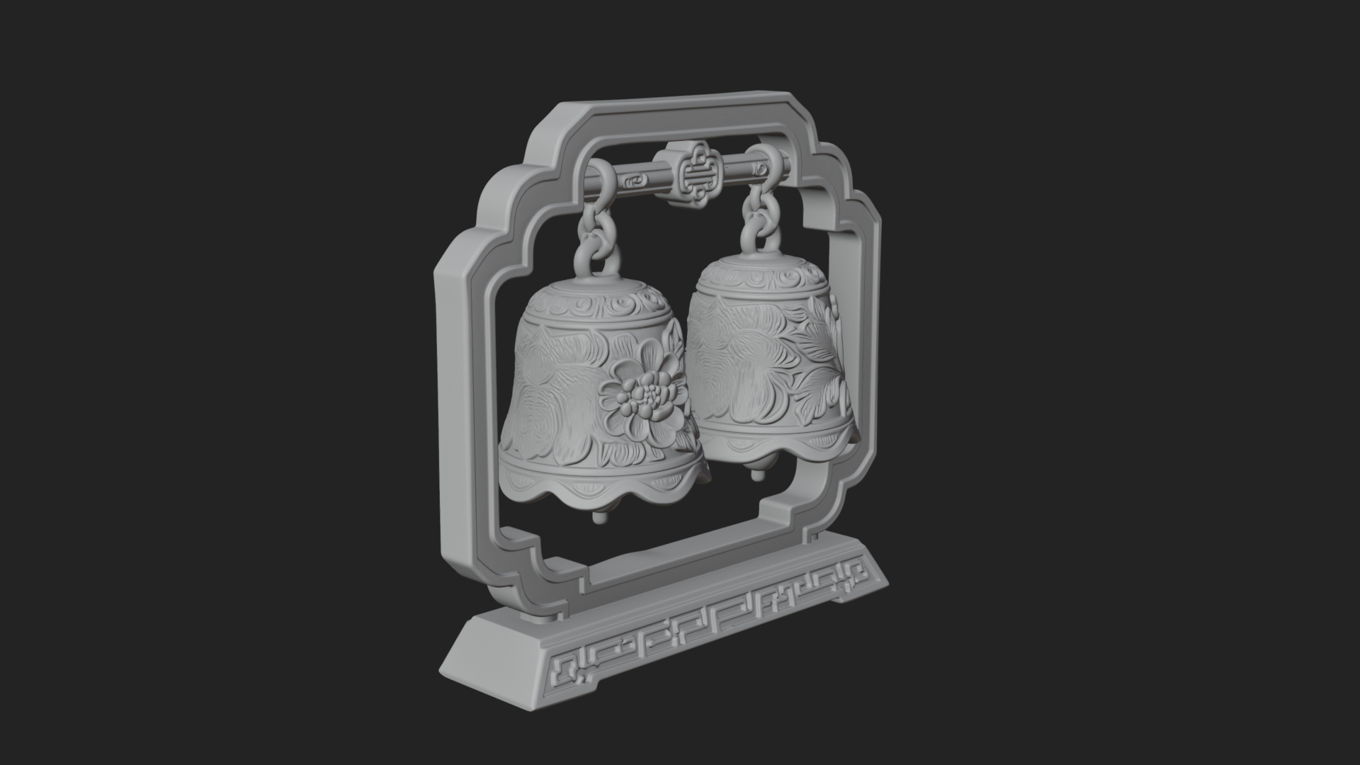 Carved Hanging Bell Ornament Design 7 3D Print Model 3D Model