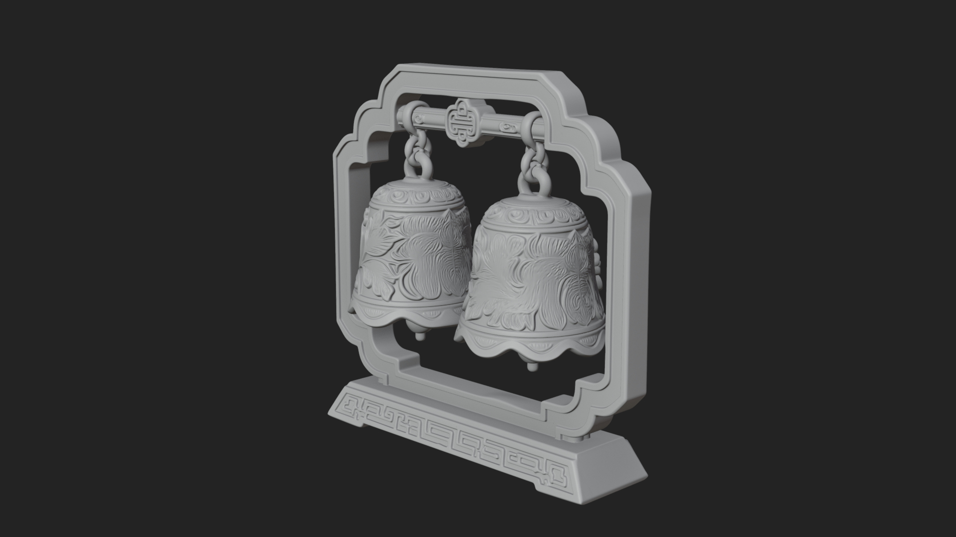 Carved Hanging Bell Ornament Design 7 3D Print Model 3D Model