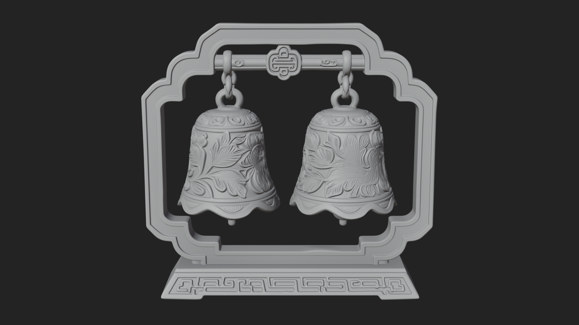 Carved Hanging Bell Ornament Design 7 3D Print Model 3D Model