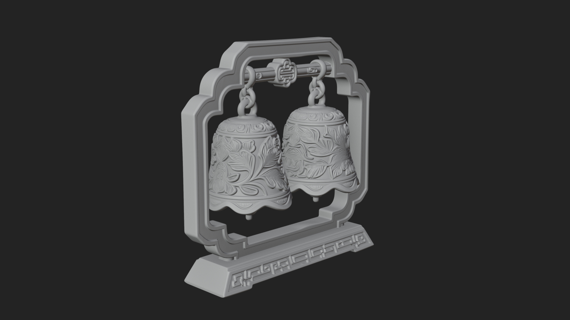 Carved Hanging Bell Ornament Design 7 3D Print Model 3D Model