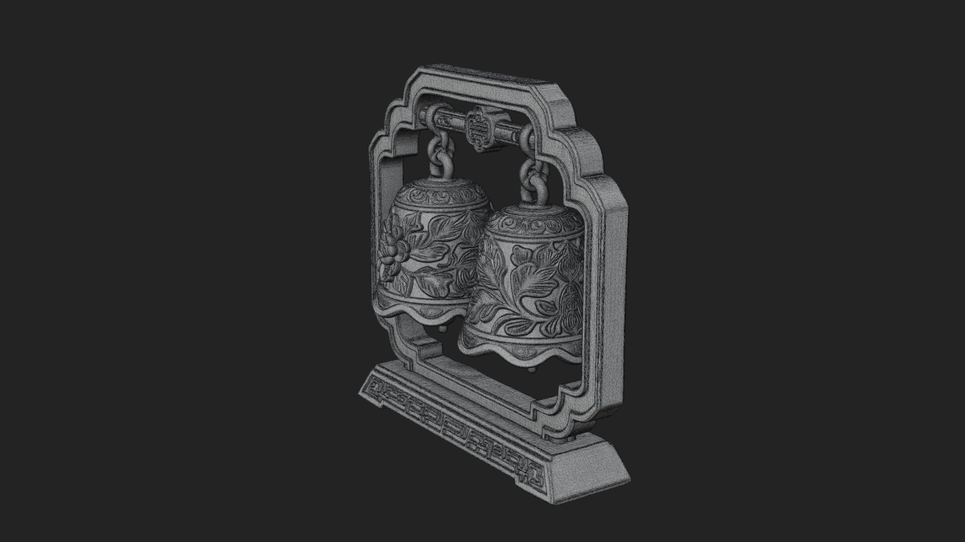 Carved Hanging Bell Ornament Design 7 3D Print Model 3D Model