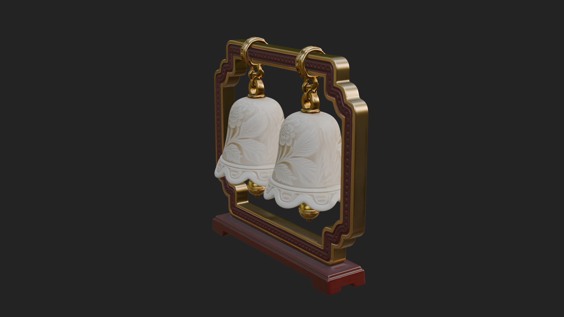 Carved Hanging Bell Ornament Design 8 3D Print Model 3D Model
