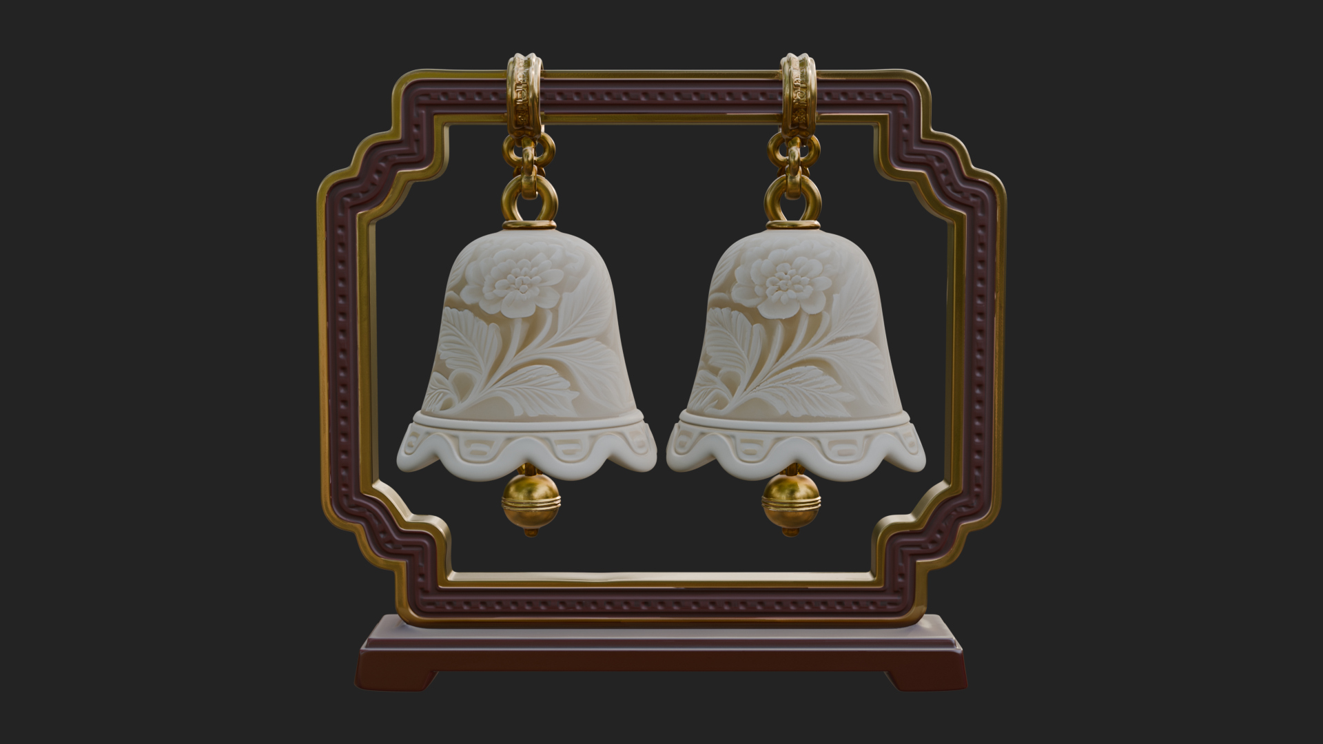 Carved Hanging Bell Ornament Design 8 3D Print Model 3D Model
