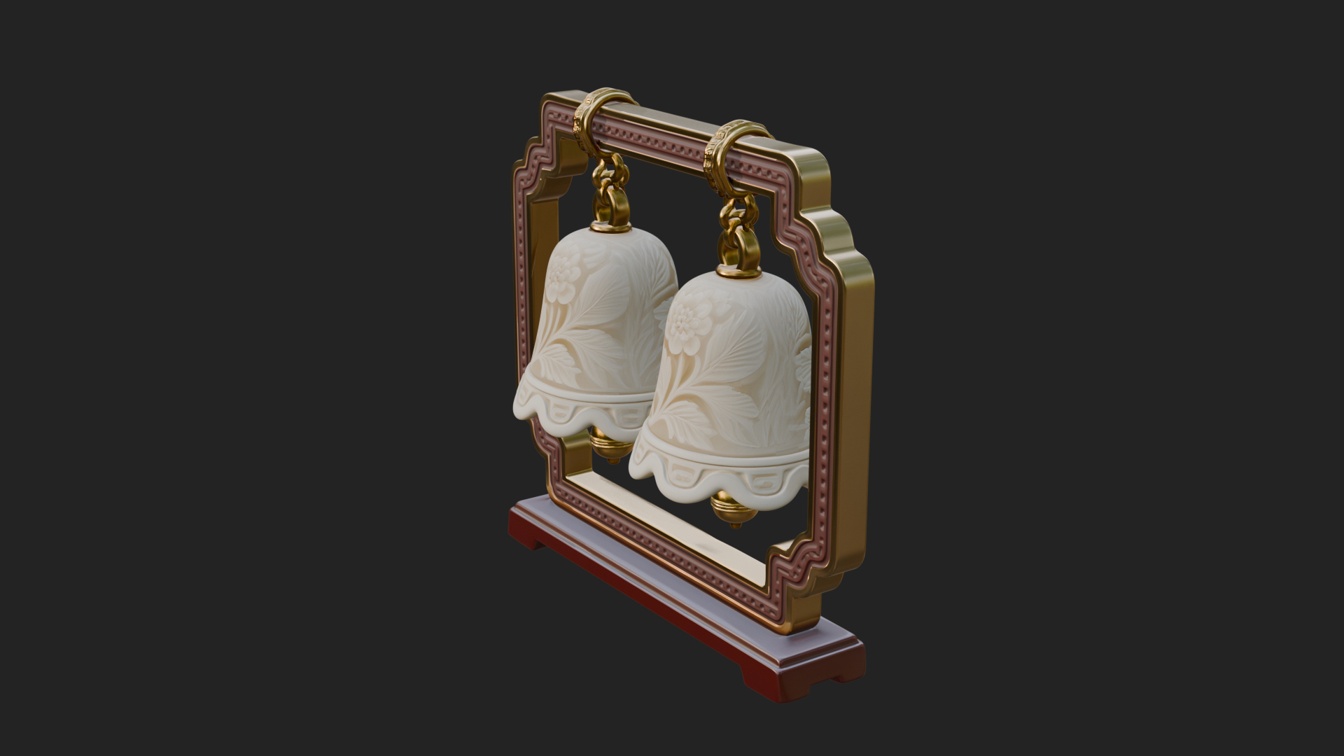 Carved Hanging Bell Ornament Design 8 3D Print Model 3D Model