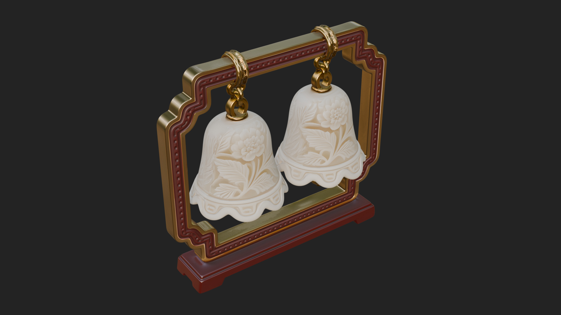 Carved Hanging Bell Ornament Design 8 3D Print Model 3D Model