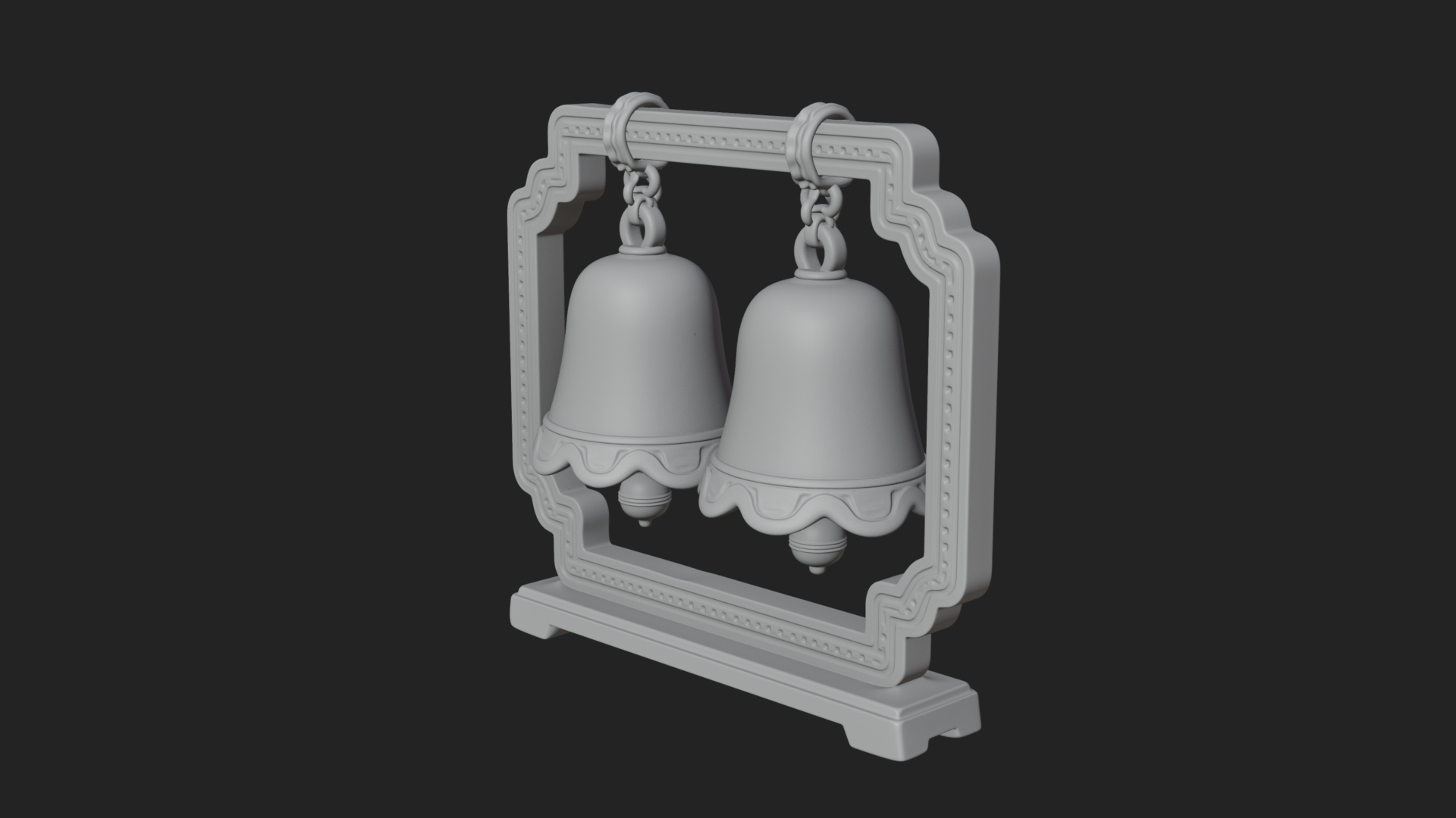 Carved Hanging Bell Ornament Design 8 3D Print Model 3D Model