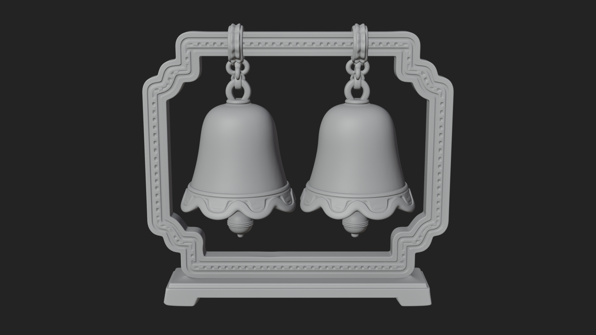 Carved Hanging Bell Ornament Design 8 3D Print Model 3D Model