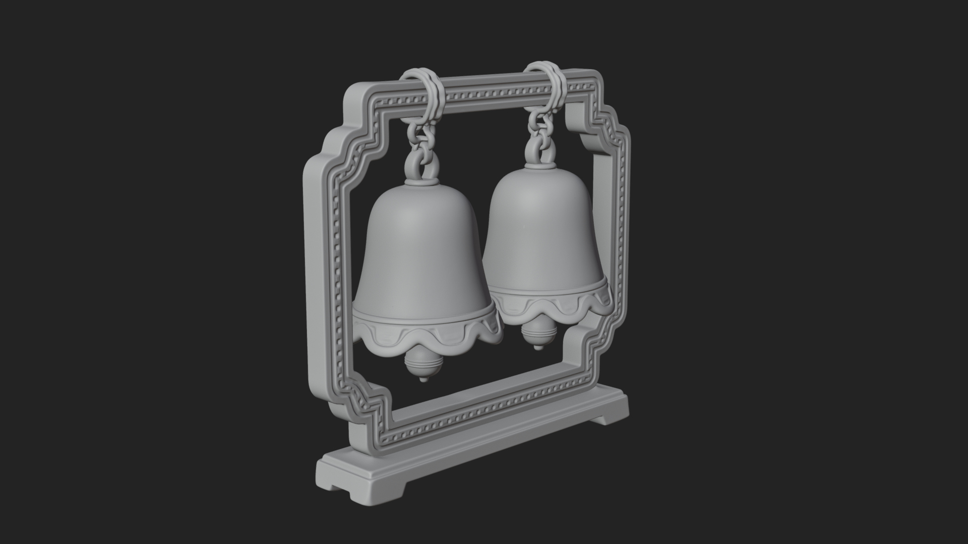 Carved Hanging Bell Ornament Design 8 3D Print Model 3D Model