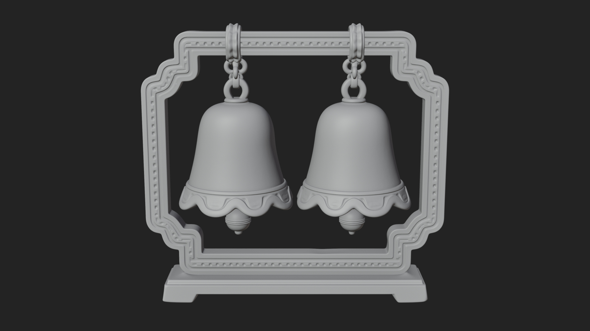 Carved Hanging Bell Ornament Design 8 3D Print Model 3D Model