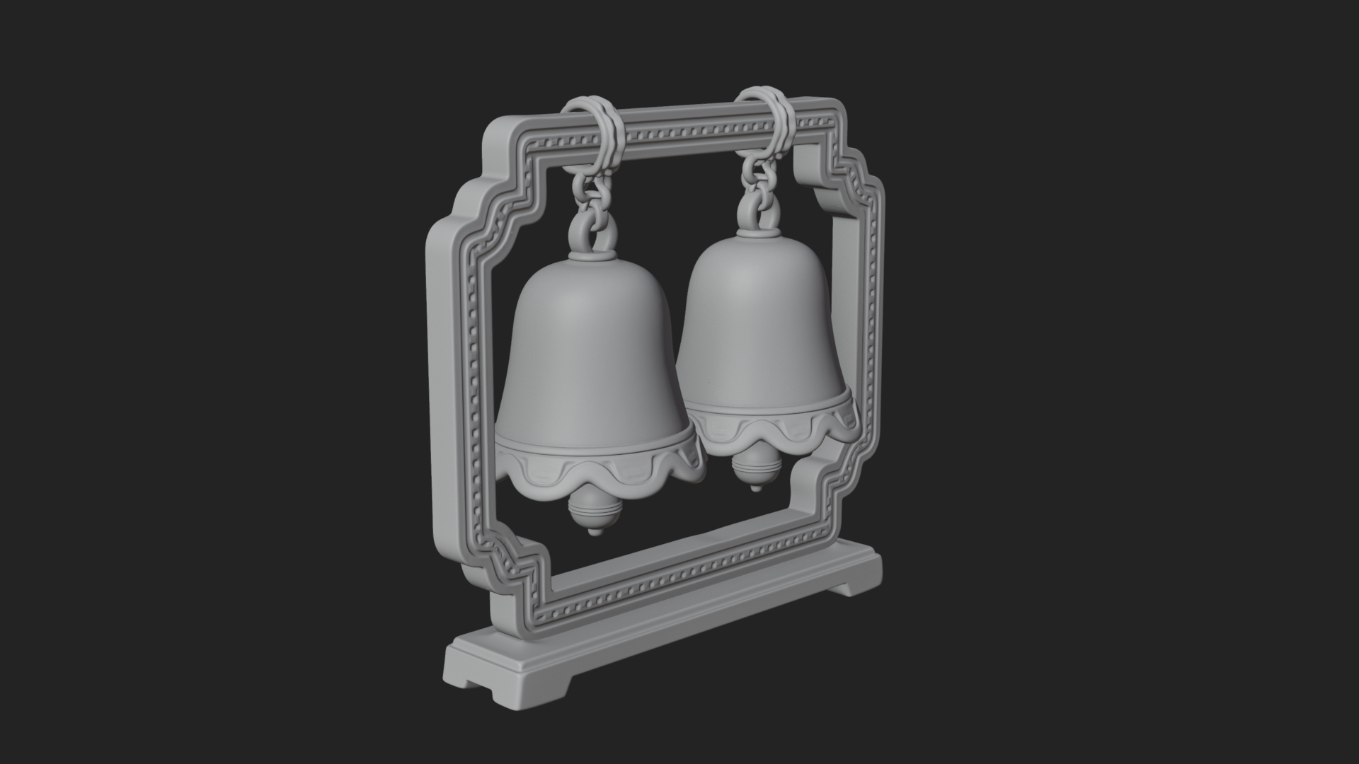 Carved Hanging Bell Ornament Design 8 3D Print Model 3D Model