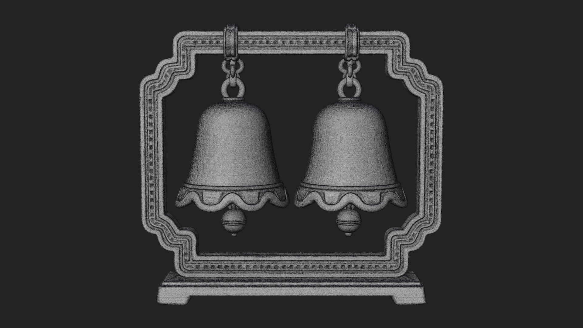 Carved Hanging Bell Ornament Design 8 3D Print Model 3D Model