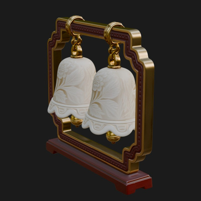 Carved Hanging Bell Ornament Design 8 3D Print Model