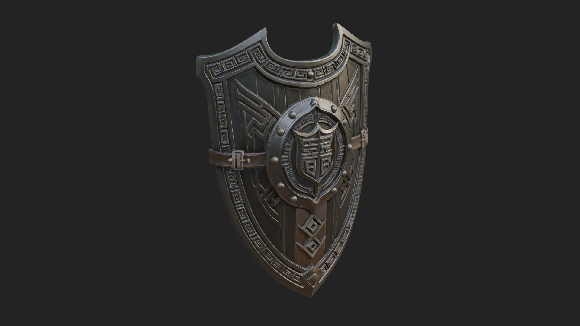 Carved Heater Kite Shield Model Design 1 3D Print Model 3D Model