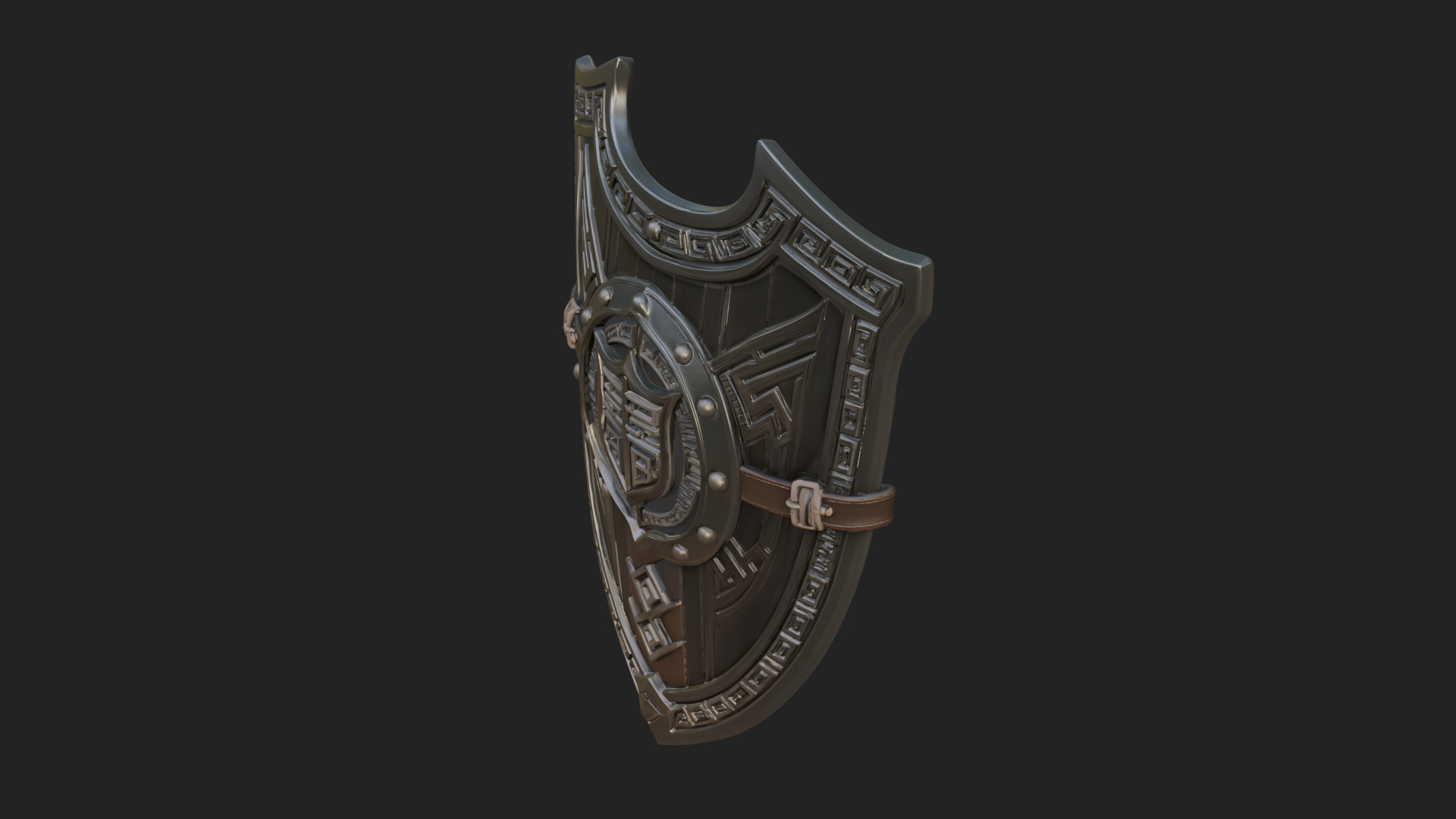 Carved Heater Kite Shield Model Design 1 3D Print Model 3D Model