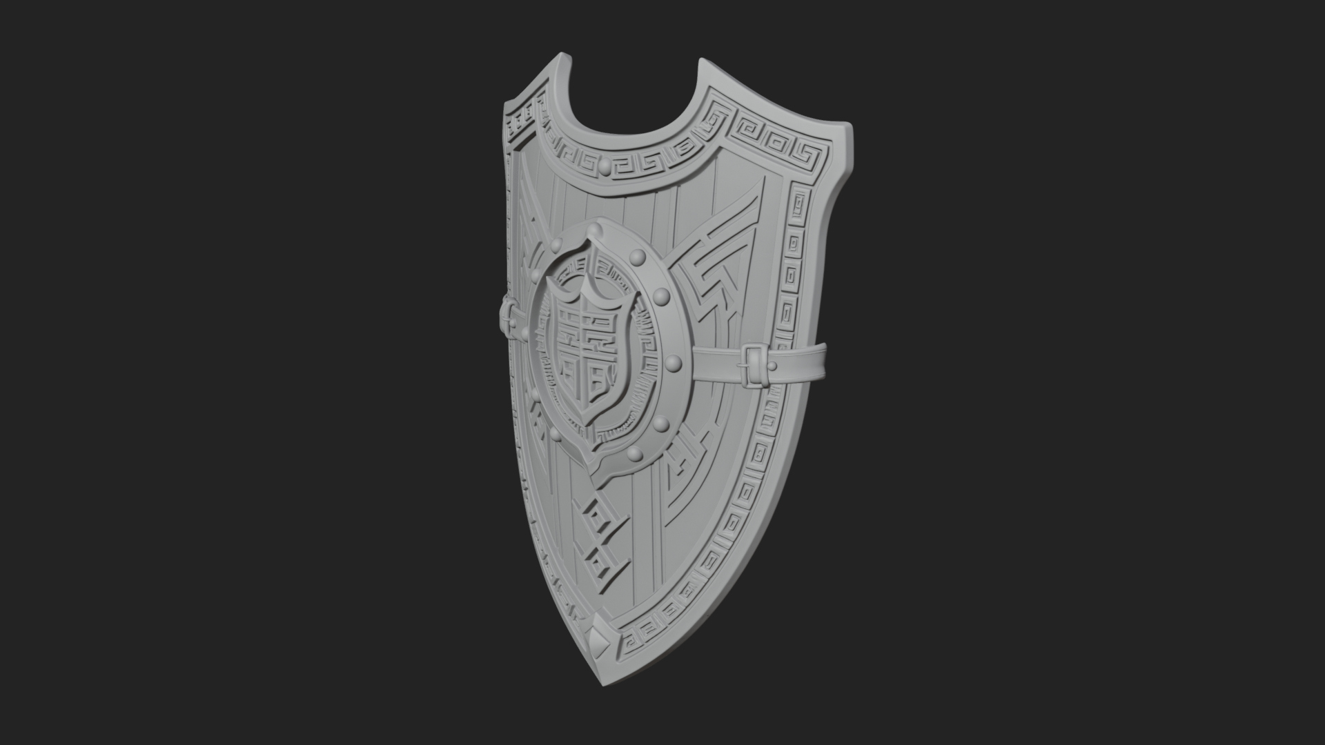 Carved Heater Kite Shield Model Design 1 3D Print Model 3D Model