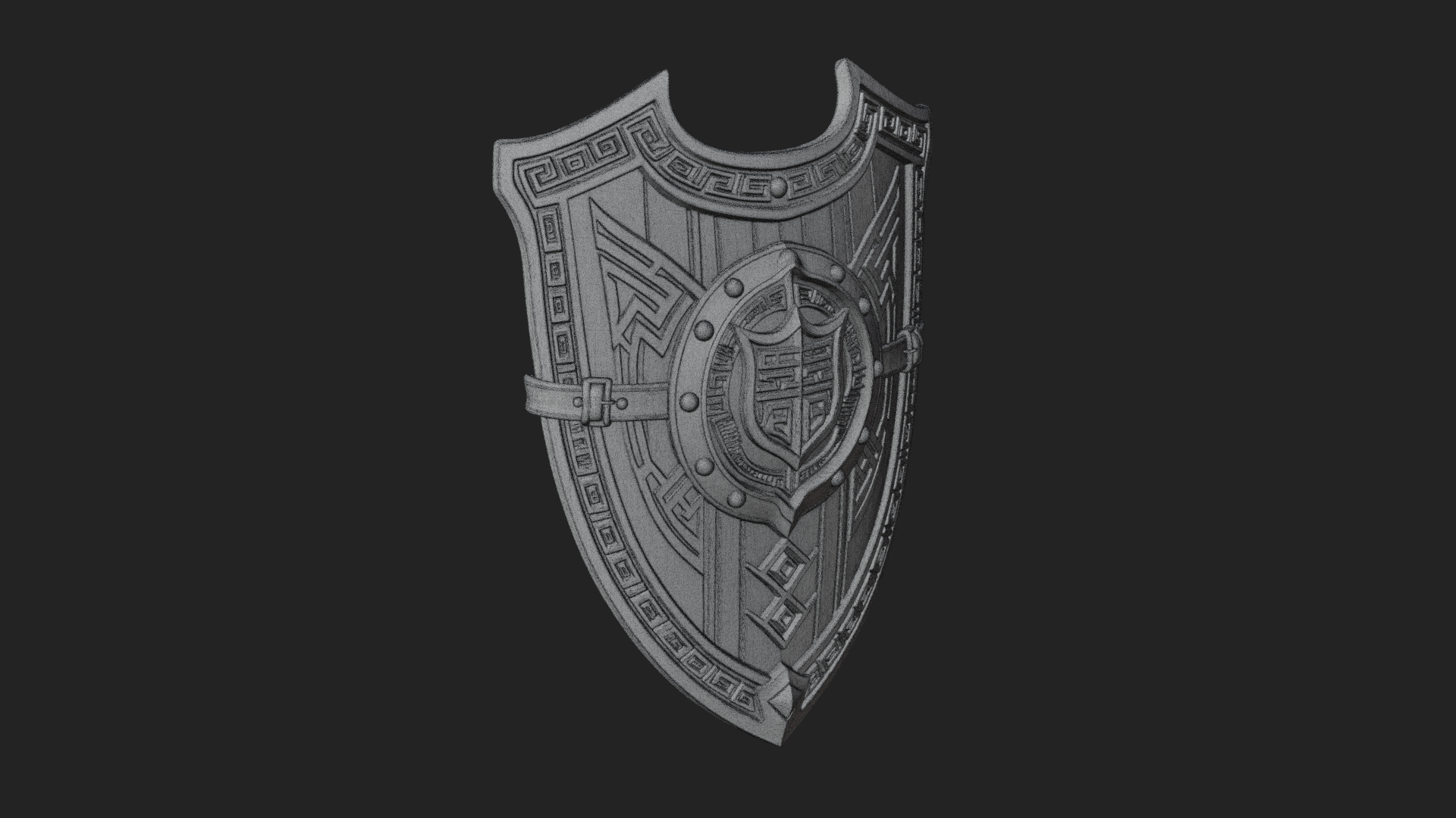 Carved Heater Kite Shield Model Design 1 3D Print Model 3D Model