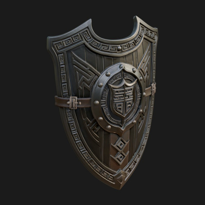Carved Heater Kite Shield Model Design 1 3D Print Model