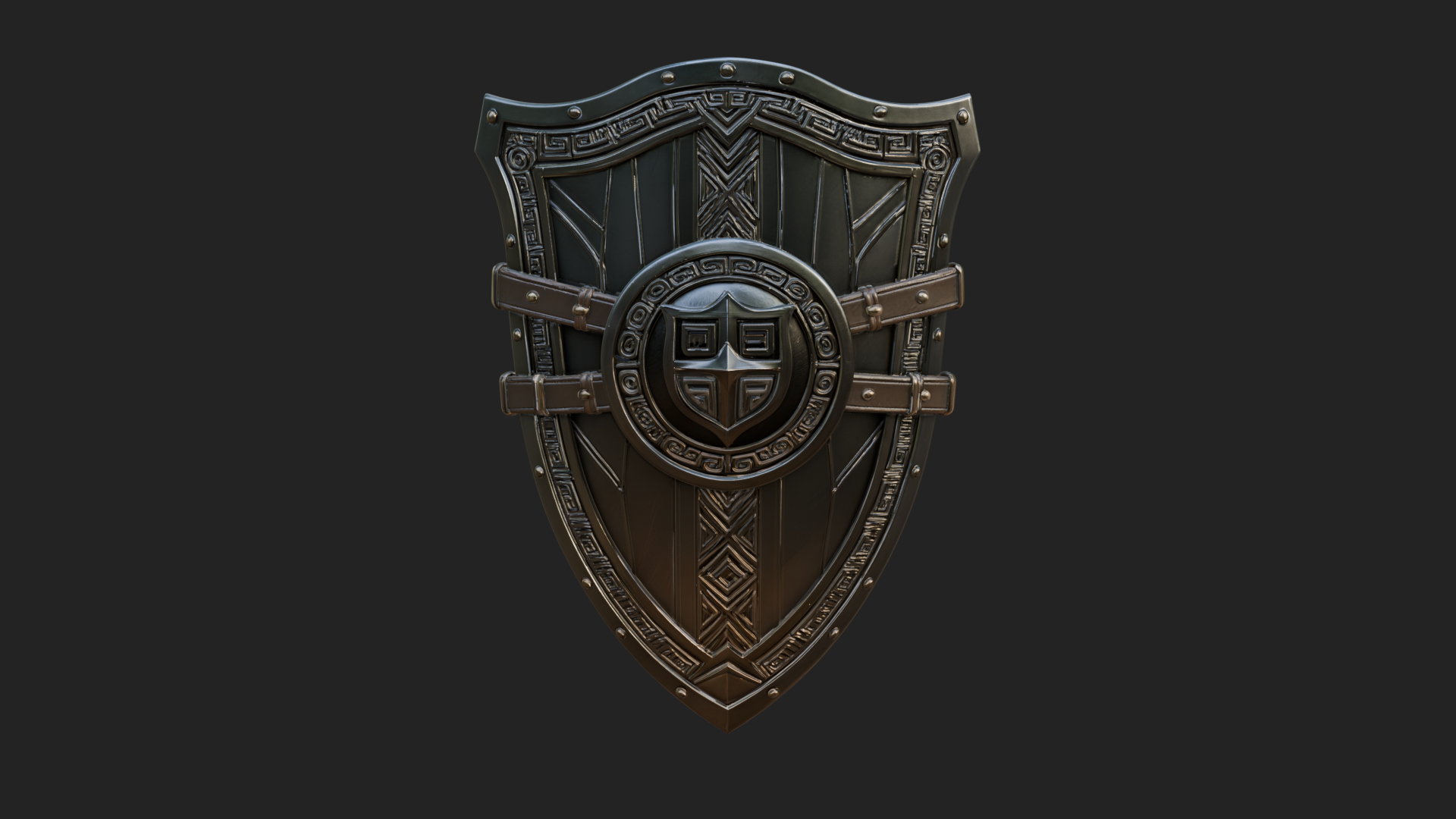 Carved Heater Kite Shield Model Design 2 3D Print Model 3D Model