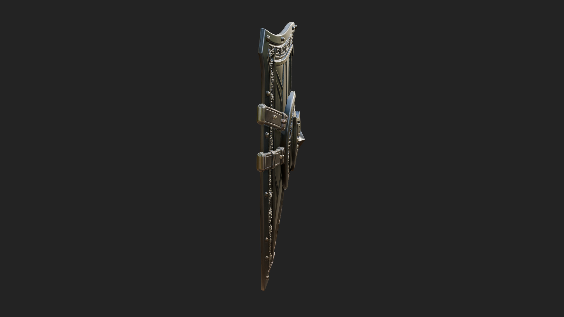Carved Heater Kite Shield Model Design 2 3D Print Model 3D Model