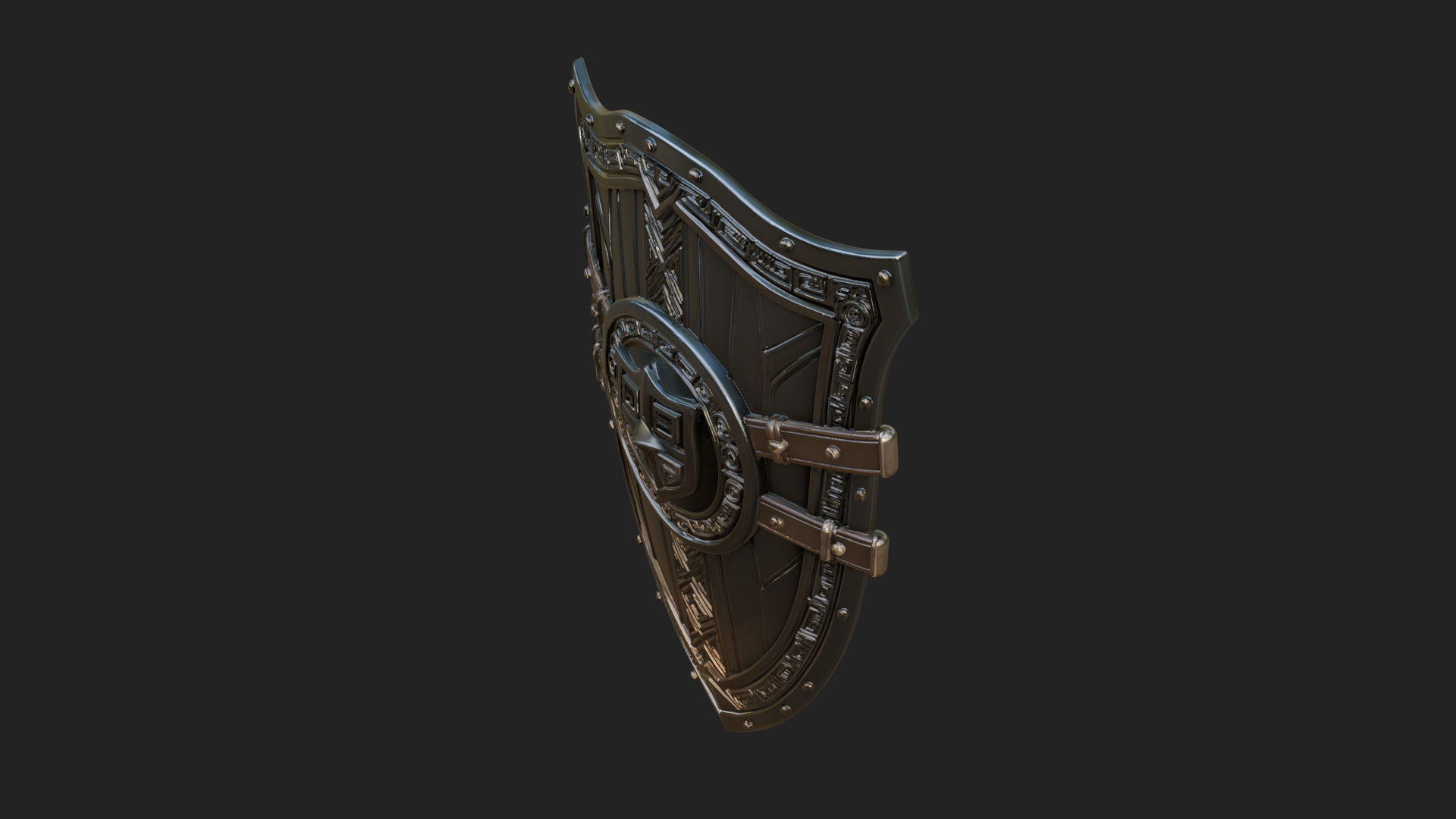 Carved Heater Kite Shield Model Design 2 3D Print Model 3D Model