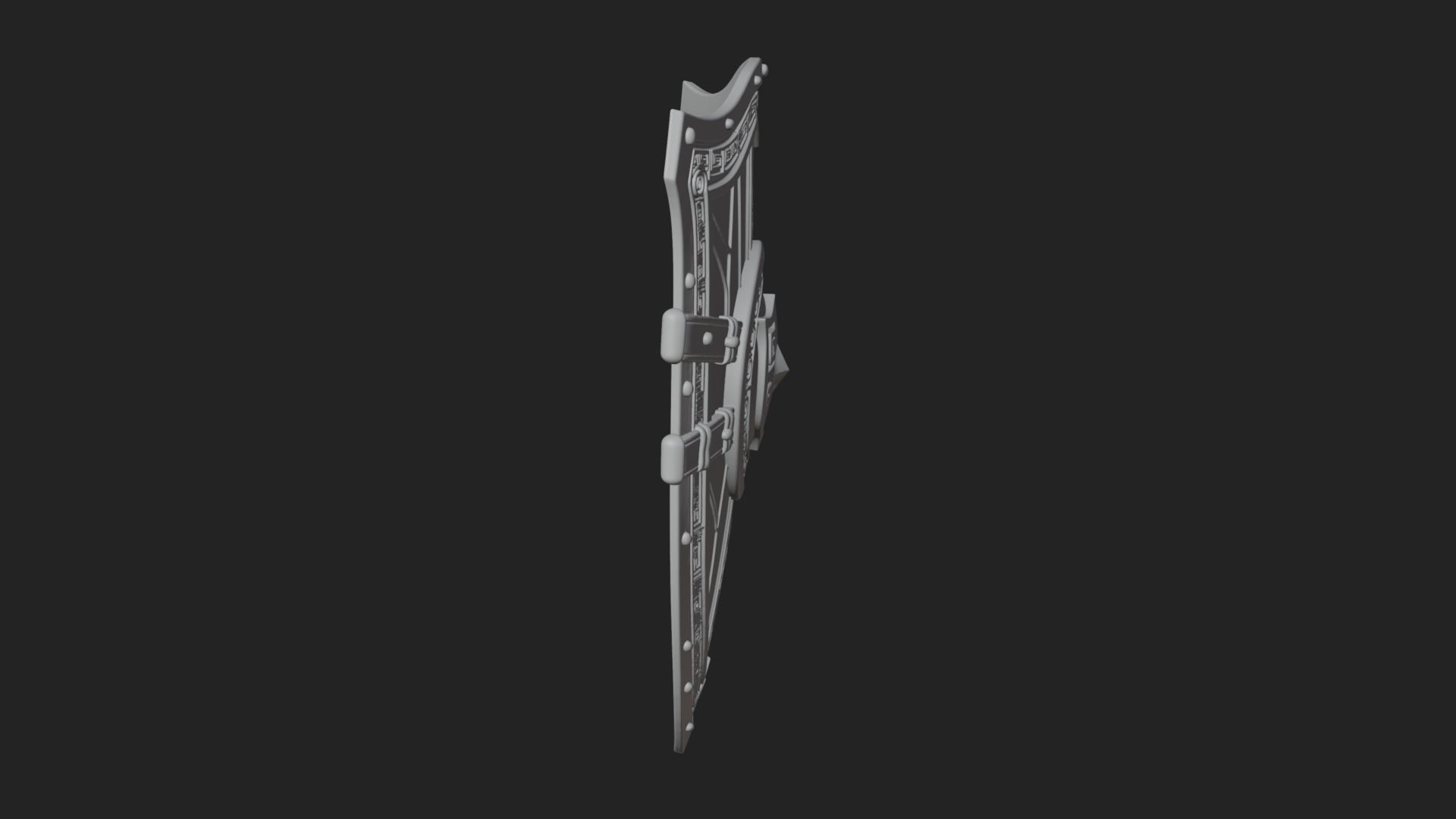 Carved Heater Kite Shield Model Design 2 3D Print Model 3D Model