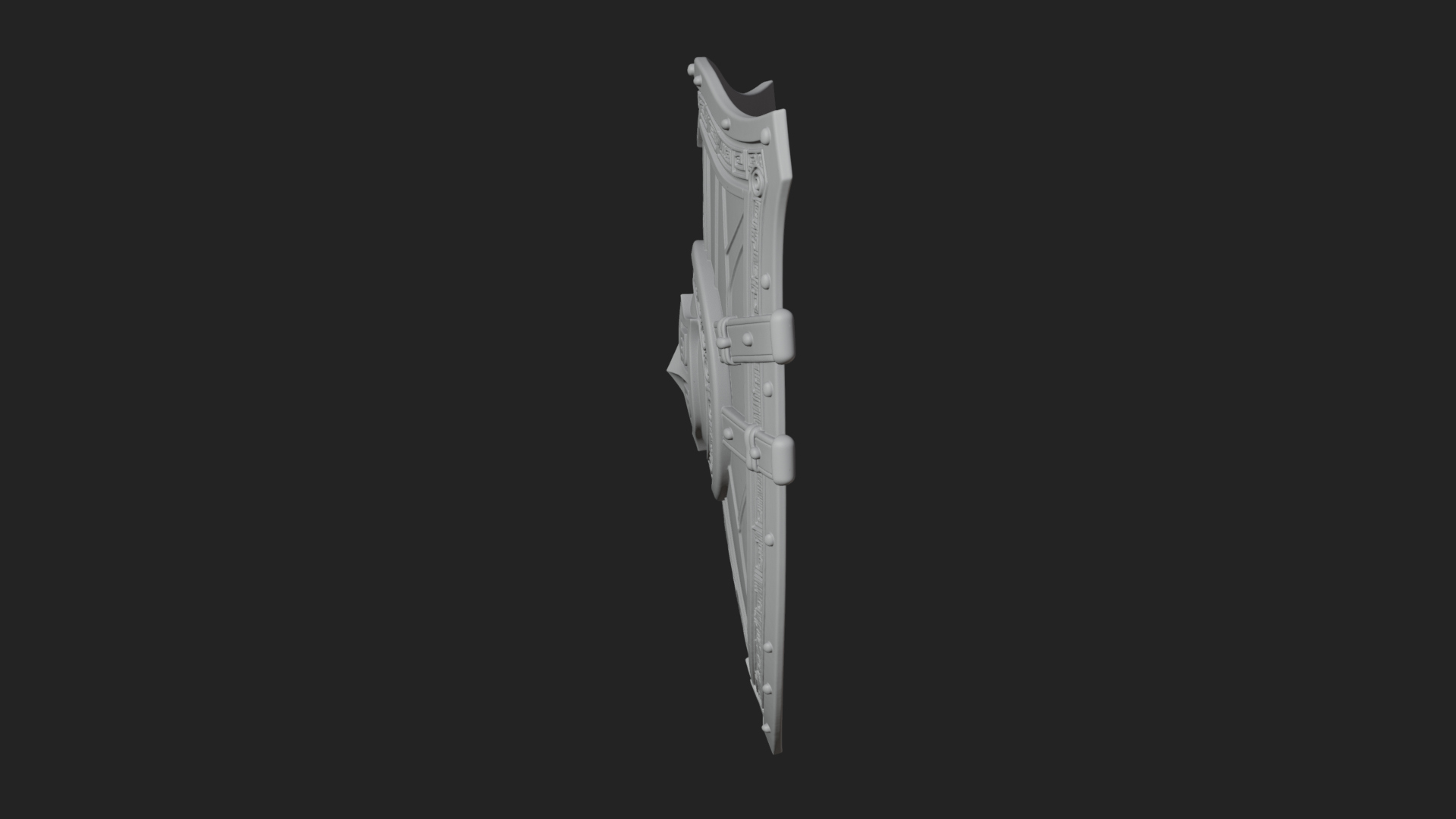 Carved Heater Kite Shield Model Design 2 3D Print Model 3D Model