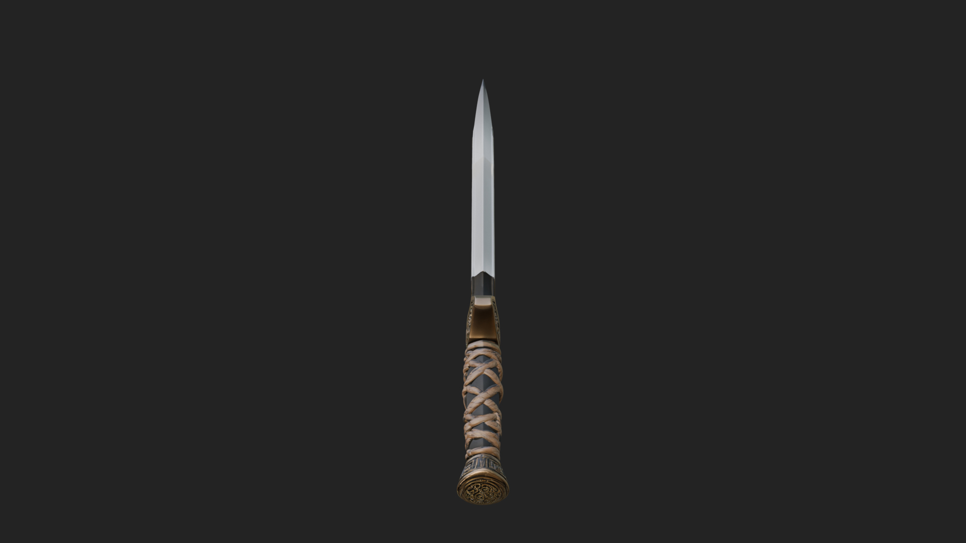 Carved Hilt Dagger Model Design 1 3D Print Model 3D Model