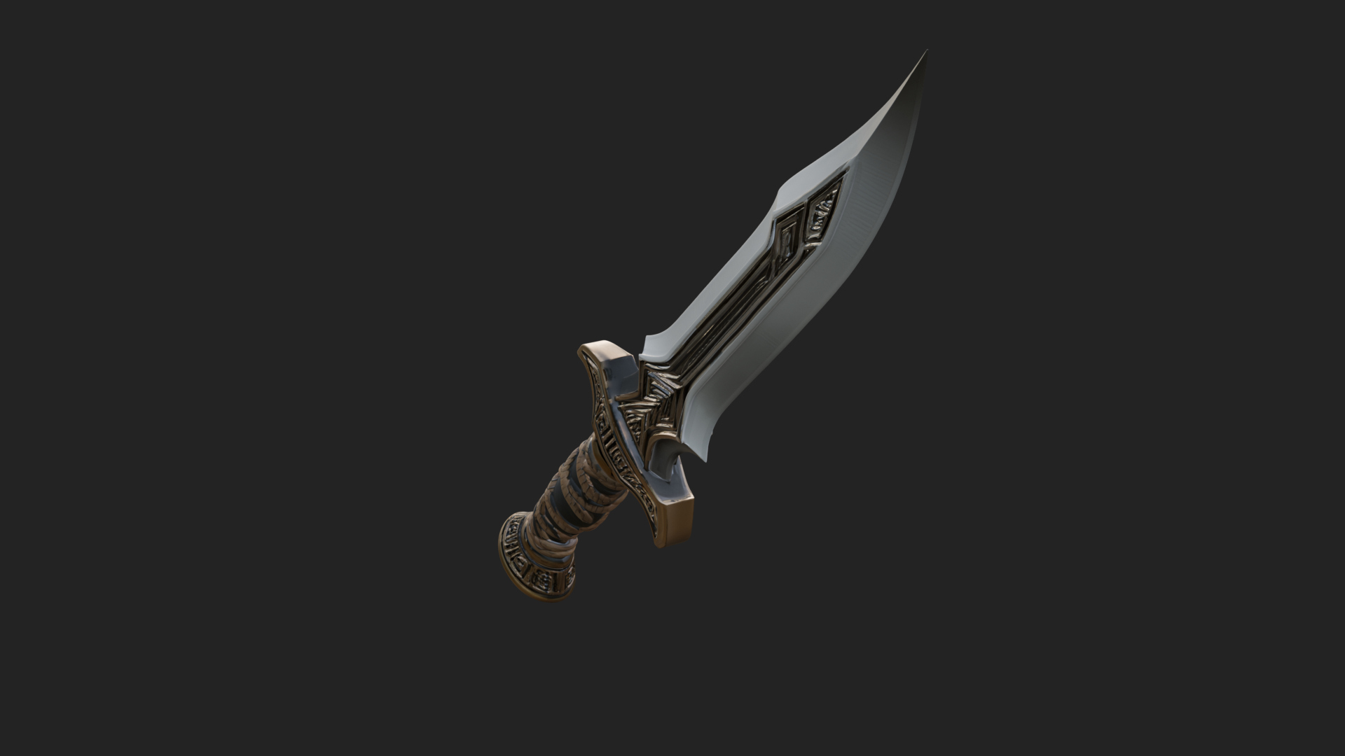Carved Hilt Dagger Model Design 1 3D Print Model 3D Model