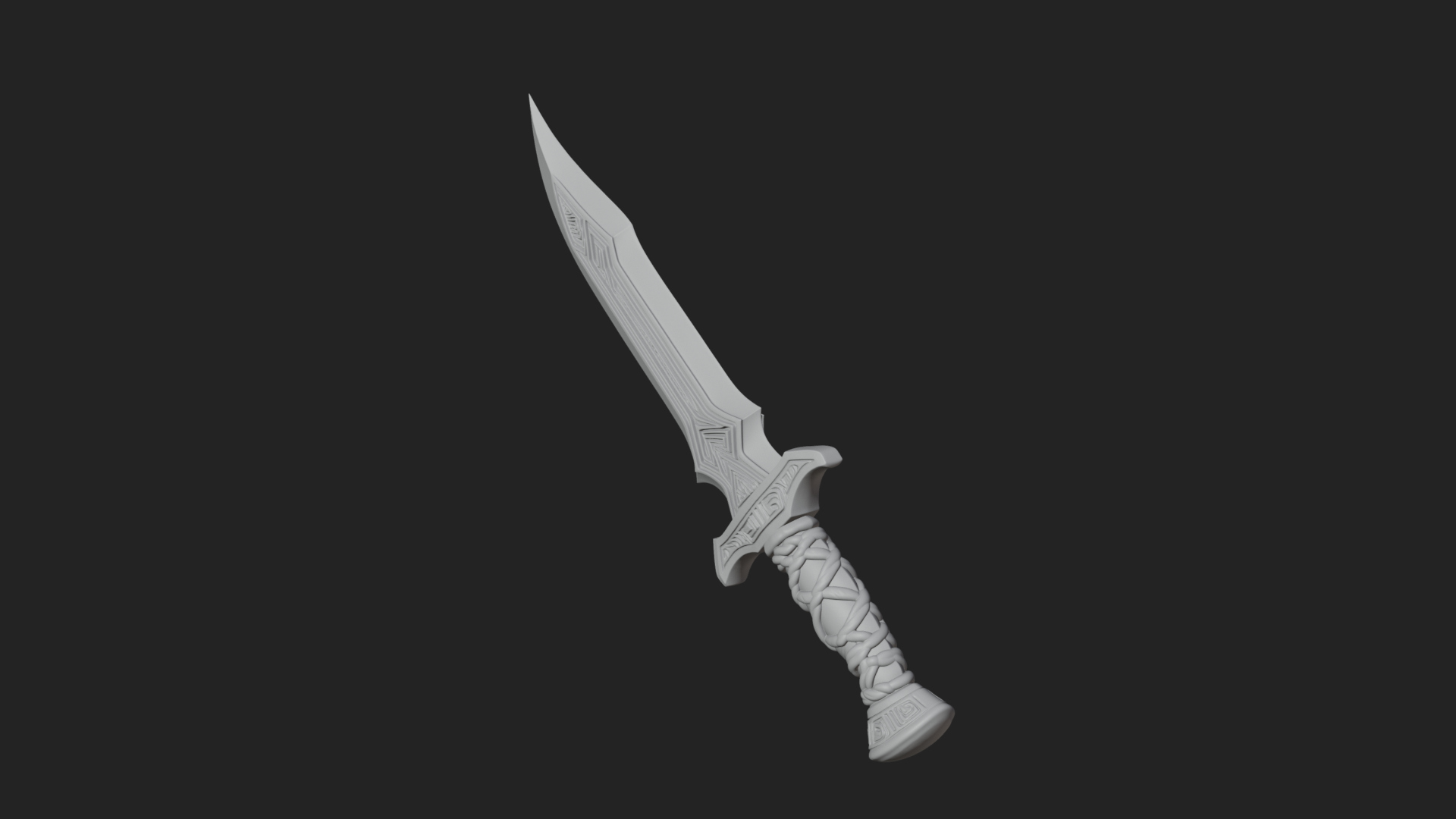 Carved Hilt Dagger Model Design 1 3D Print Model 3D Model