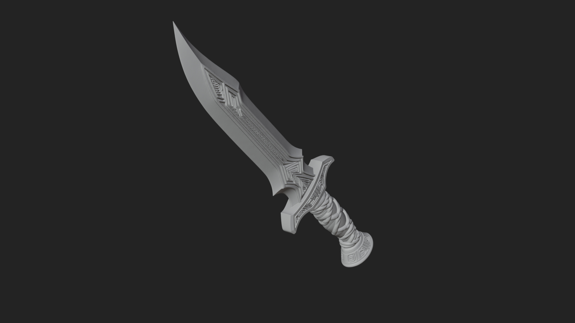 Carved Hilt Dagger Model Design 1 3D Print Model 3D Model