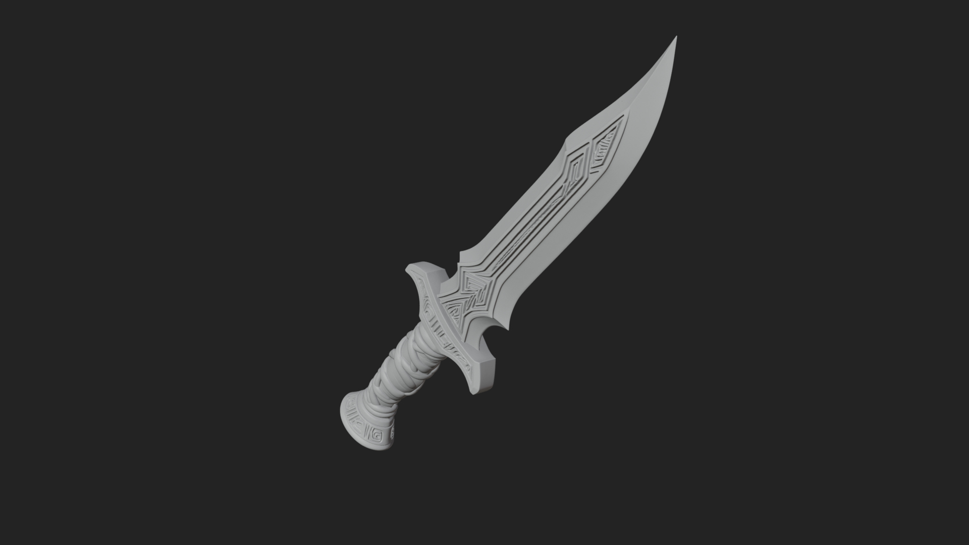 Carved Hilt Dagger Model Design 1 3D Print Model 3D Model