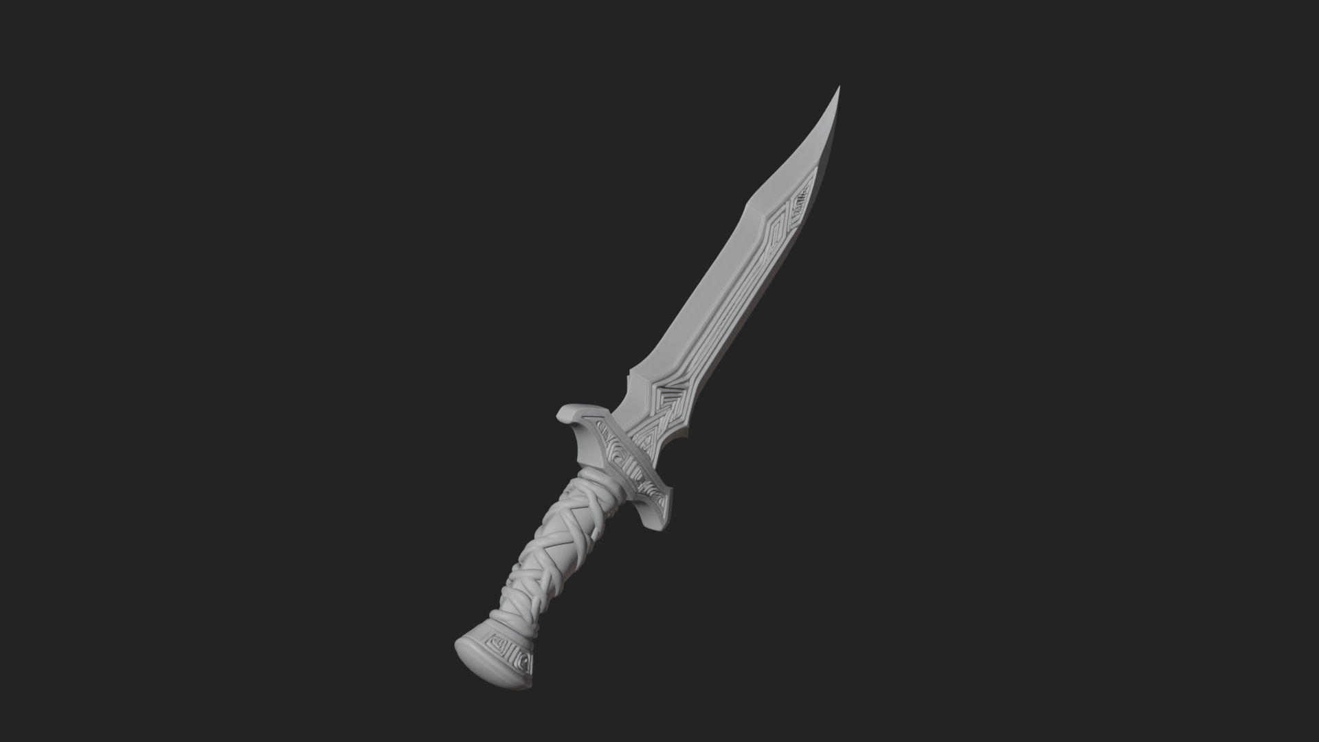 Carved Hilt Dagger Model Design 1 3D Print Model 3D Model