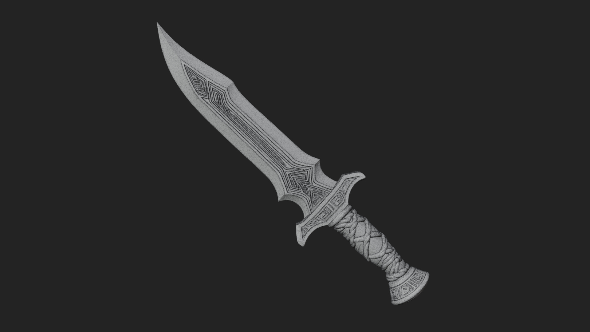 Carved Hilt Dagger Model Design 1 3D Print Model 3D Model