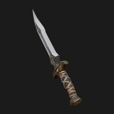 Carved Hilt Dagger Model Design 1 3D Print Model