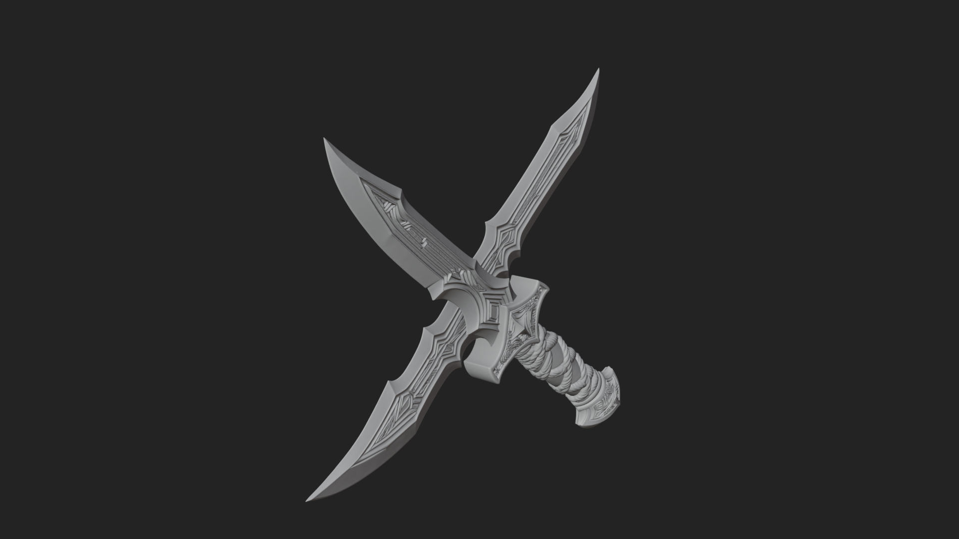 Carved Hilt Dagger Model Design 2 3D Print Model 3D Model