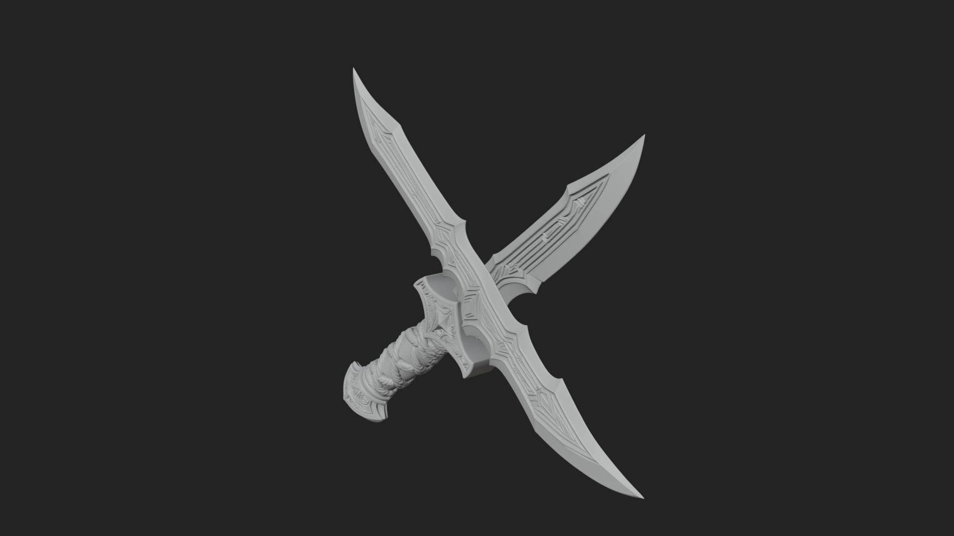 Carved Hilt Dagger Model Design 2 3D Print Model 3D Model