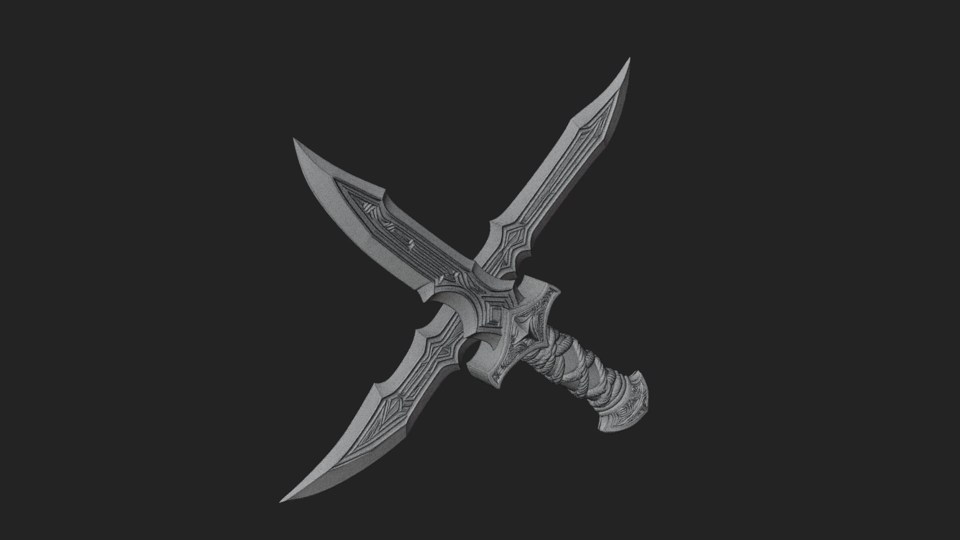 Carved Hilt Dagger Model Design 2 3D Print Model 3D Model