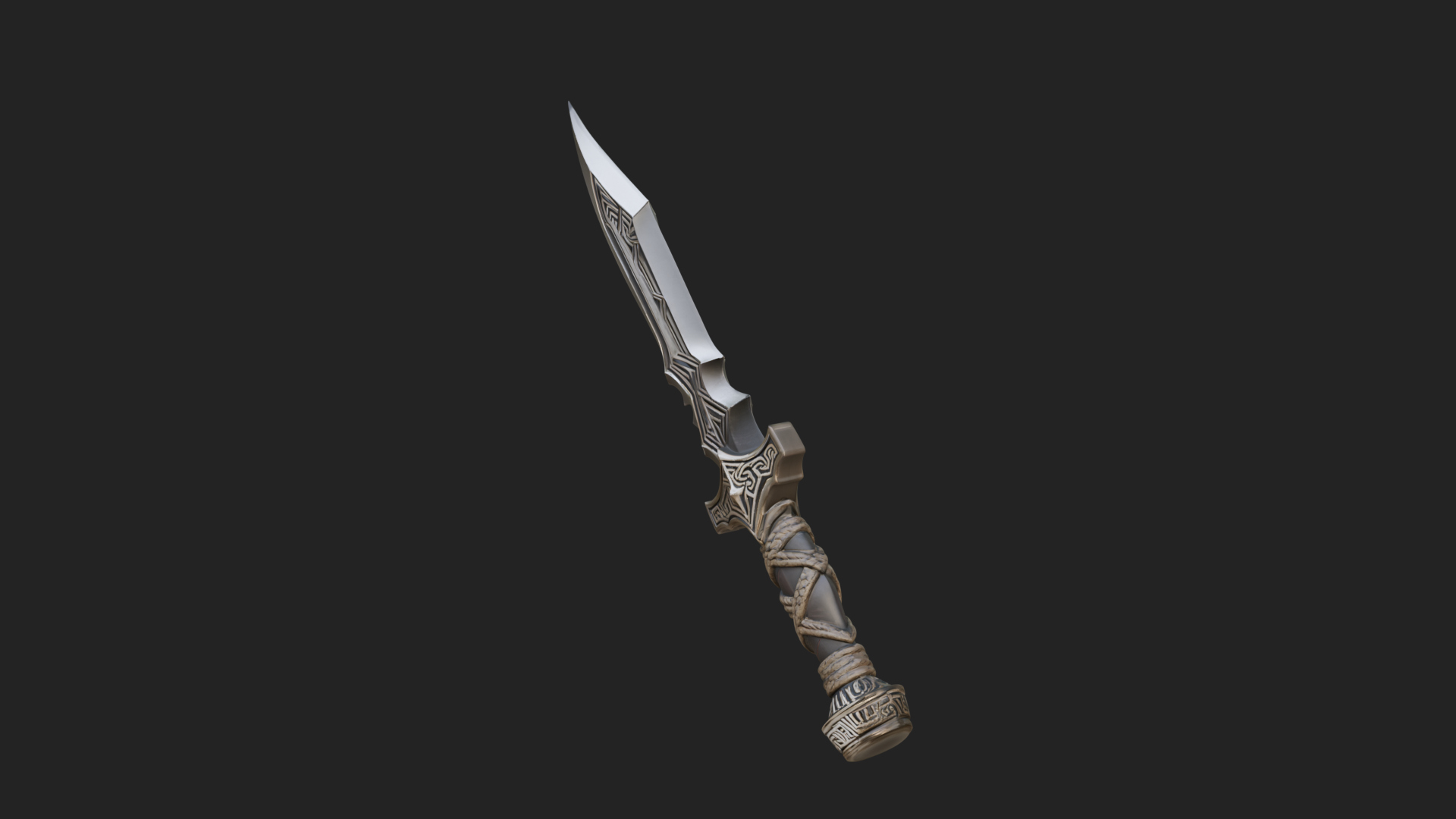 Carved Hilt Dagger Model Design 3 3D Print Model 3D Model