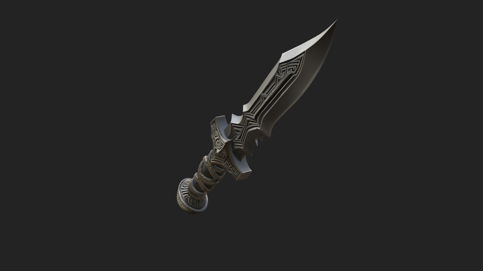 Carved Hilt Dagger Model Design 3 3D Print Model 3D Model