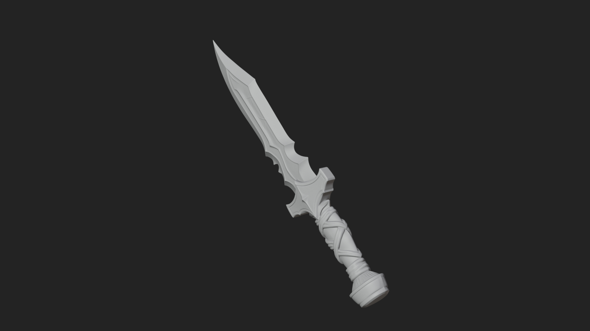 Carved Hilt Dagger Model Design 3 3D Print Model 3D Model
