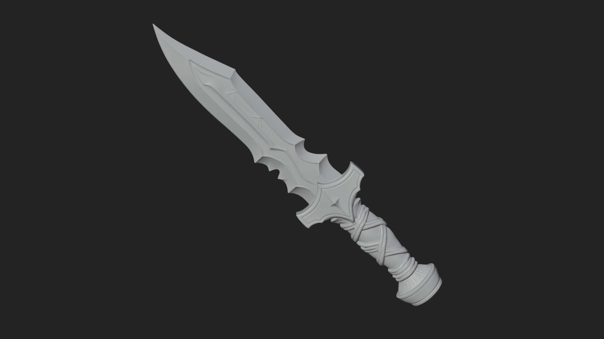 Carved Hilt Dagger Model Design 3 3D Print Model 3D Model