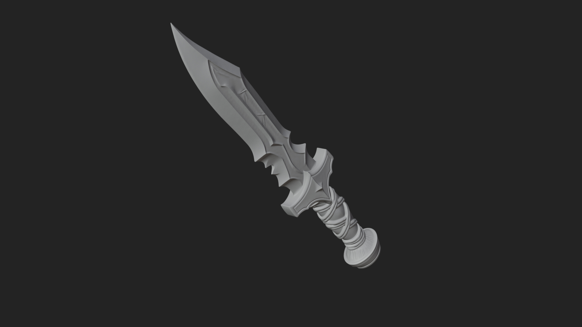 Carved Hilt Dagger Model Design 3 3D Print Model 3D Model